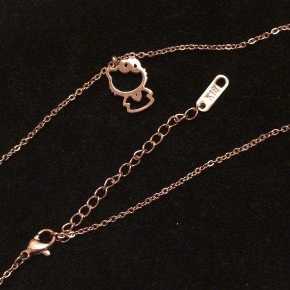 18k rose gold filled hello kitty necklace - Picture 3 of 6